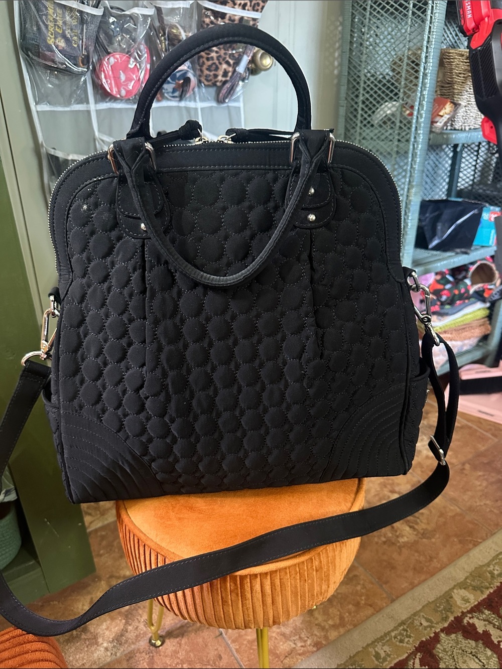 Vera Bradley Black Quilted Satchel